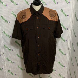 RSVLTS Shirt Indiana Jones Adventure Awaits Roper Pearl Snap Kunuflex Mens 2XL